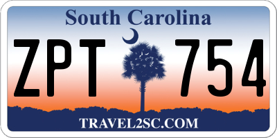 SC license plate ZPT754