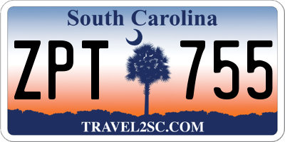 SC license plate ZPT755