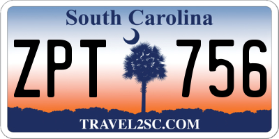 SC license plate ZPT756