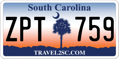 SC license plate ZPT759