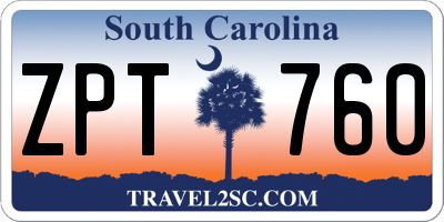 SC license plate ZPT760