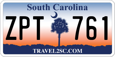 SC license plate ZPT761