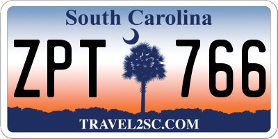 SC license plate ZPT766