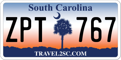 SC license plate ZPT767