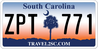SC license plate ZPT771