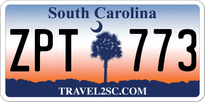 SC license plate ZPT773