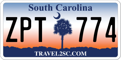 SC license plate ZPT774