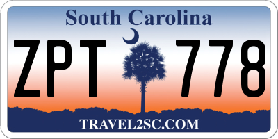 SC license plate ZPT778