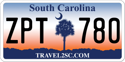SC license plate ZPT780