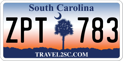 SC license plate ZPT783