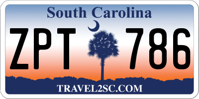 SC license plate ZPT786