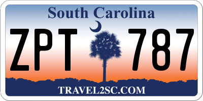 SC license plate ZPT787