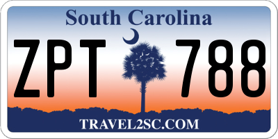 SC license plate ZPT788