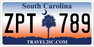 SC license plate ZPT789
