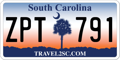SC license plate ZPT791