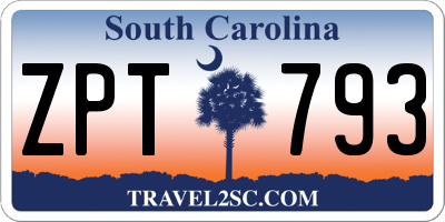 SC license plate ZPT793