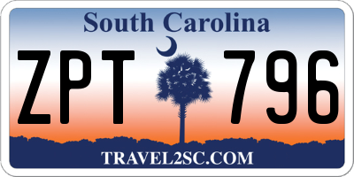 SC license plate ZPT796