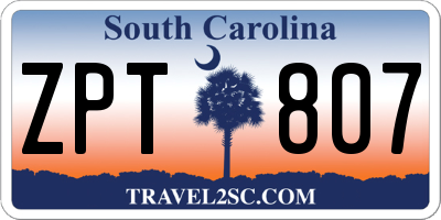 SC license plate ZPT807
