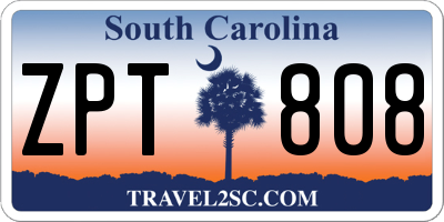 SC license plate ZPT808