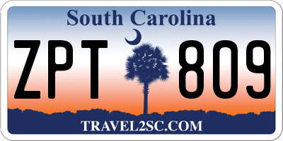 SC license plate ZPT809
