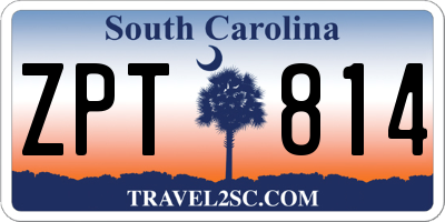 SC license plate ZPT814