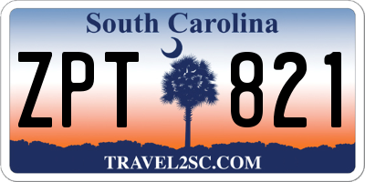 SC license plate ZPT821