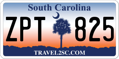 SC license plate ZPT825