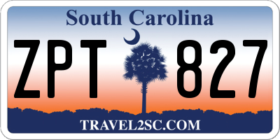 SC license plate ZPT827