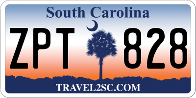 SC license plate ZPT828