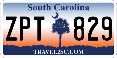 SC license plate ZPT829
