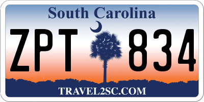 SC license plate ZPT834