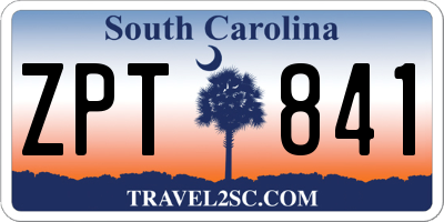 SC license plate ZPT841