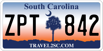 SC license plate ZPT842