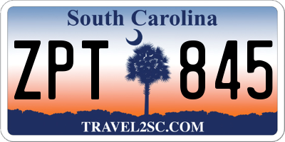 SC license plate ZPT845