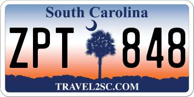 SC license plate ZPT848