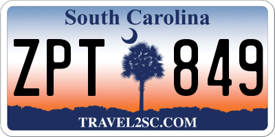 SC license plate ZPT849