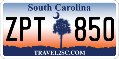 SC license plate ZPT850