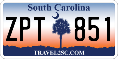 SC license plate ZPT851