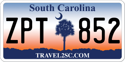 SC license plate ZPT852