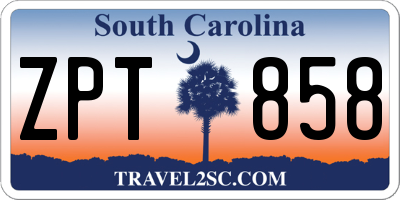 SC license plate ZPT858