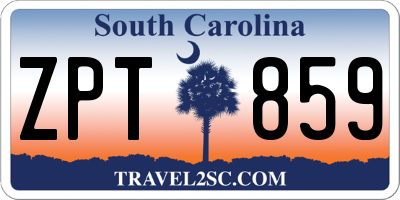 SC license plate ZPT859