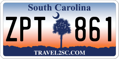 SC license plate ZPT861