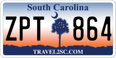 SC license plate ZPT864