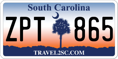 SC license plate ZPT865