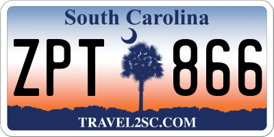 SC license plate ZPT866