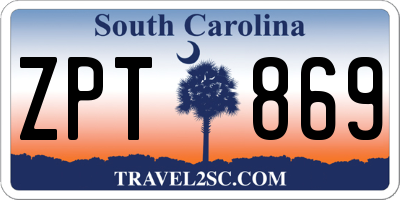 SC license plate ZPT869
