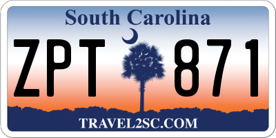 SC license plate ZPT871