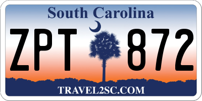 SC license plate ZPT872