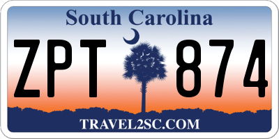 SC license plate ZPT874