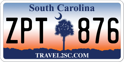 SC license plate ZPT876